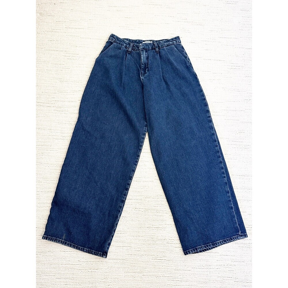 GOOD AMERICAN 90s Pleated Trouser 29 Blue Jeans Streetwear Academia Office Baggy - Picture 3 of 15